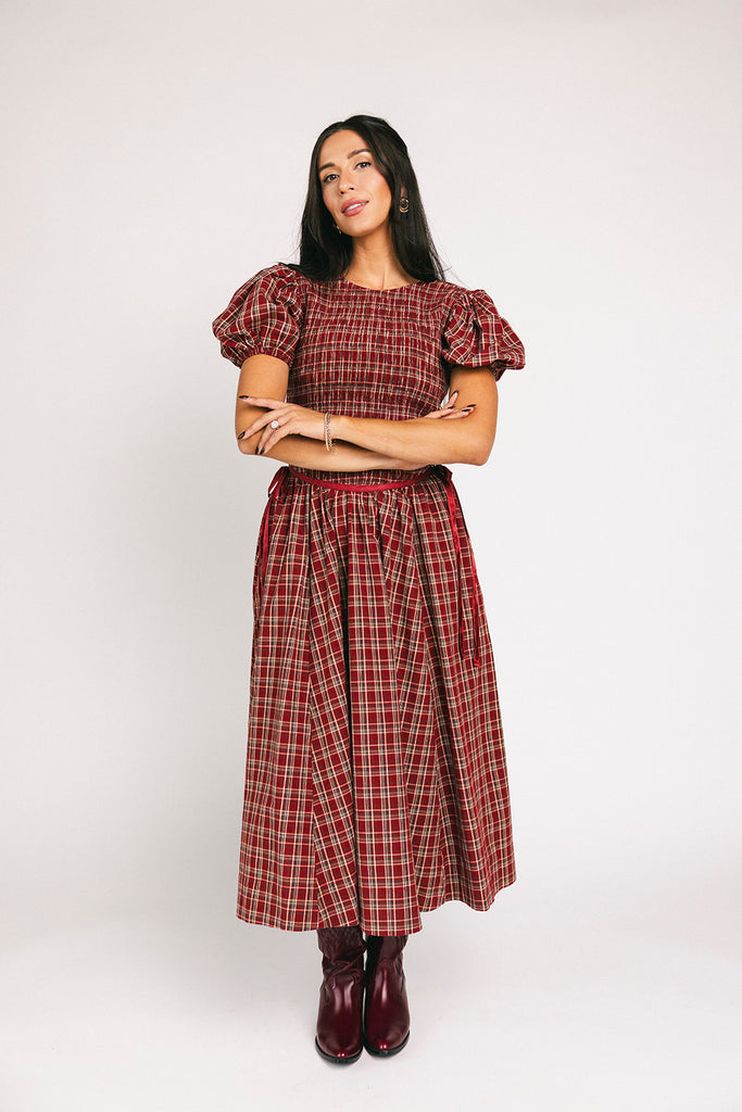 gia smocked dress // red *zoco exclusive*