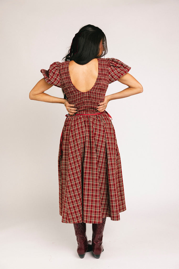 gia smocked dress // red *zoco exclusive*