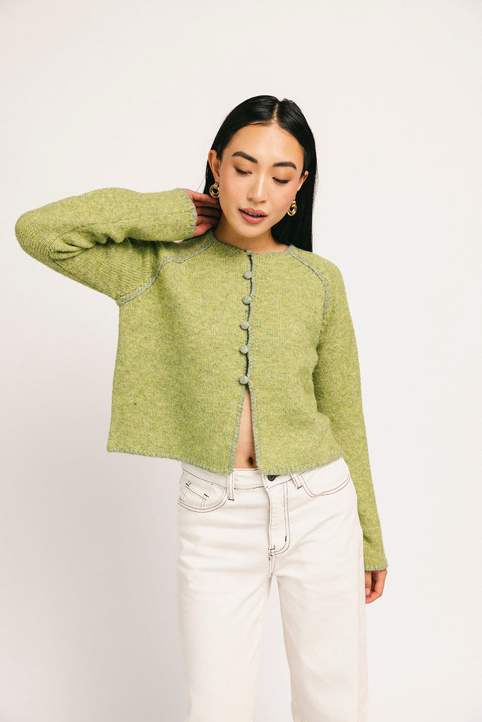 liv cardigan // green *zoco exclusive*
