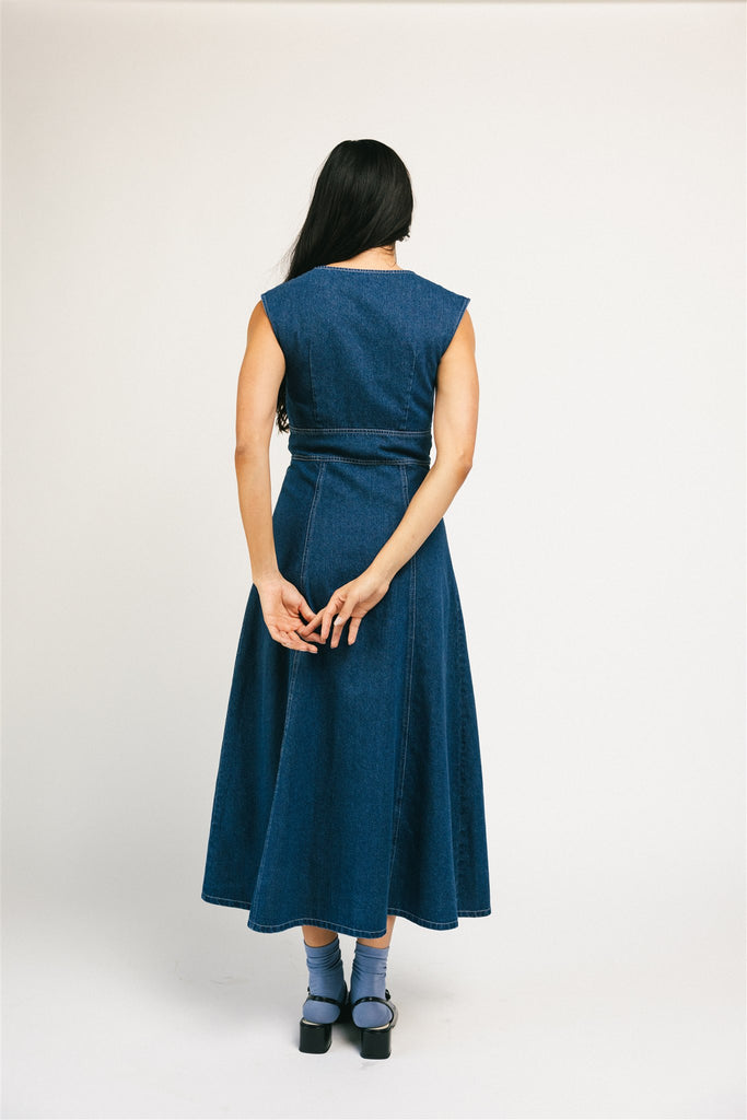 molly button dress // denim *zoco exclusive*