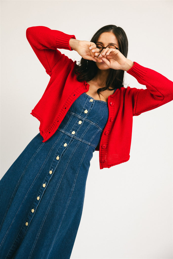 molly button dress // denim *zoco exclusive*