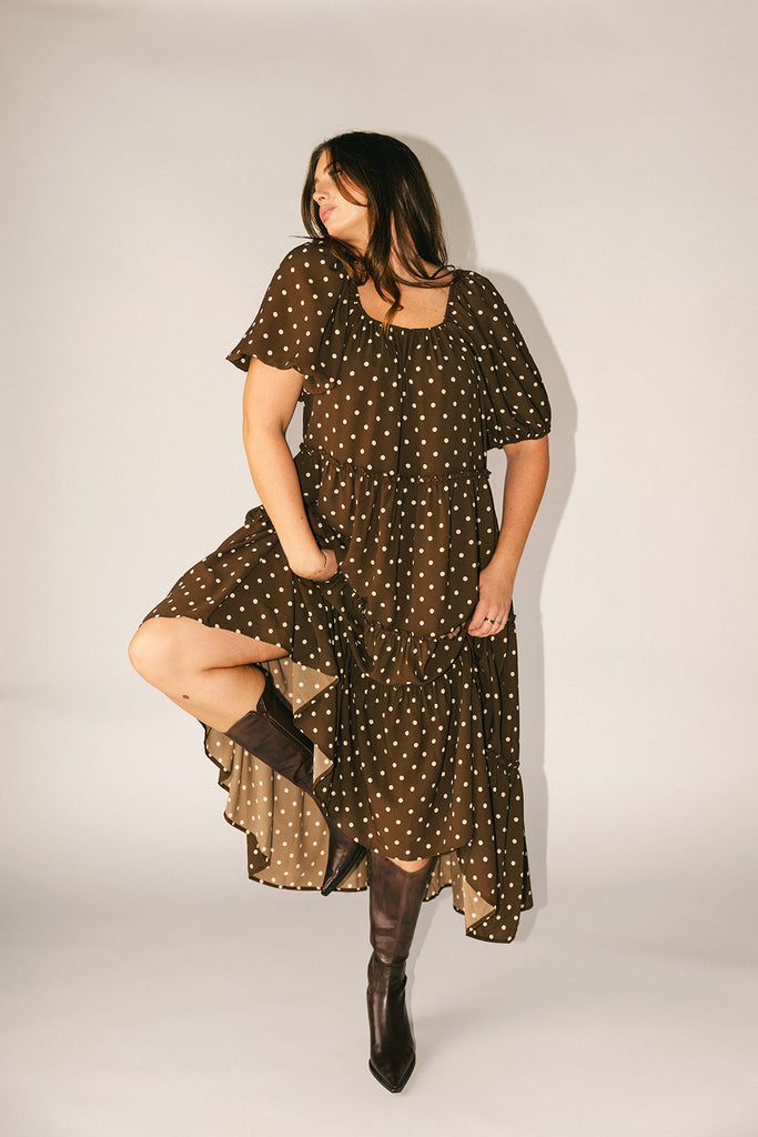 daymaker dress // mocha dot *zoco exclusive*