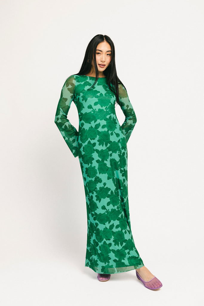 be right there mesh dress // green *zoco exclusive*