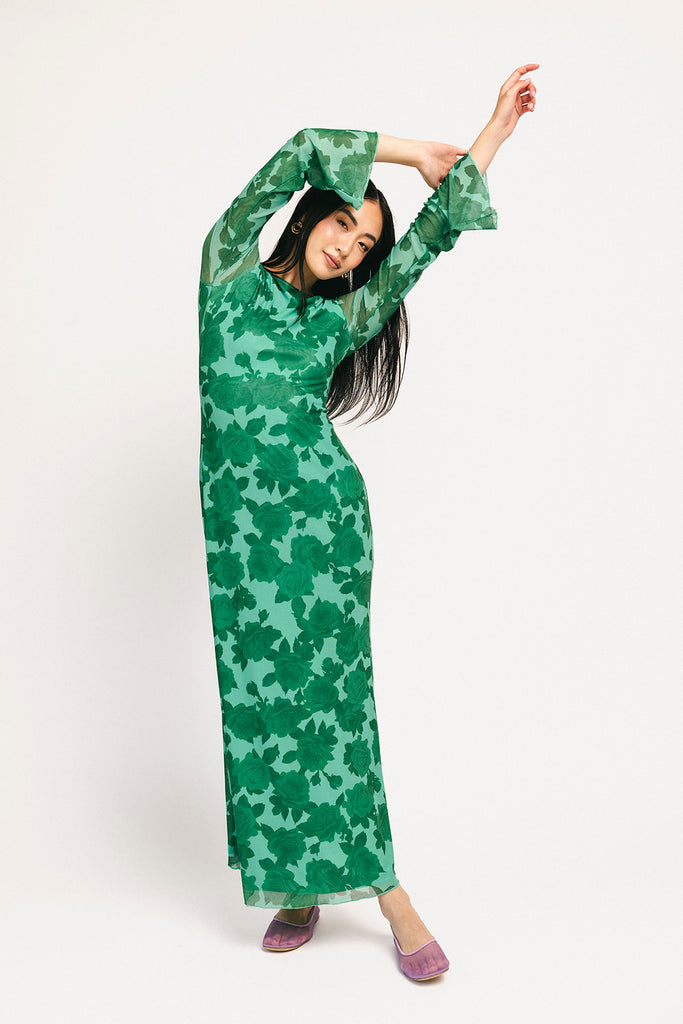 be right there mesh dress // green *zoco exclusive*