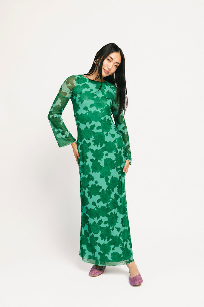 be right there mesh dress // green *zoco exclusive*