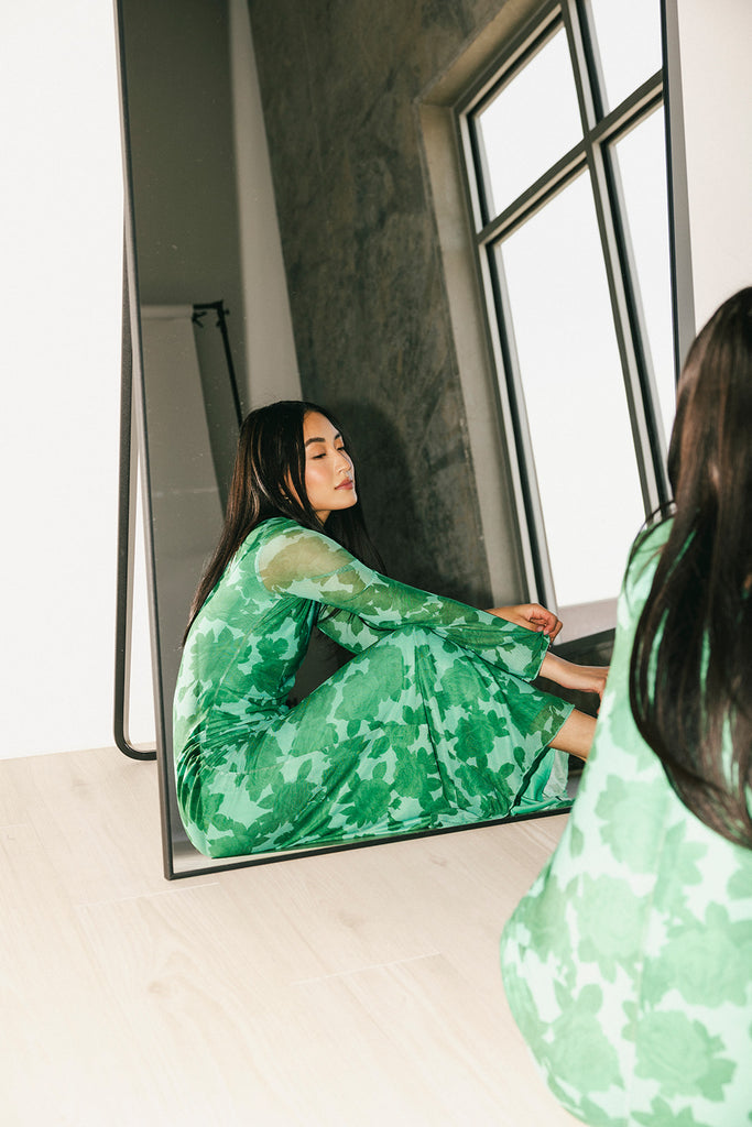 be right there mesh dress // green *zoco exclusive*