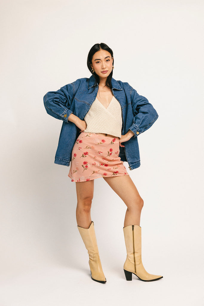 briar mini skirt // pink floral