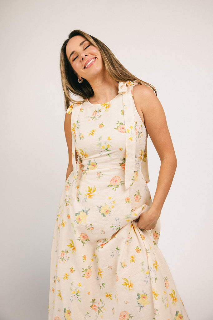 whimsical floral maxi dress