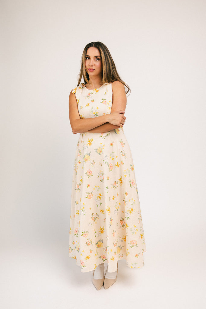 whimsical floral maxi dress
