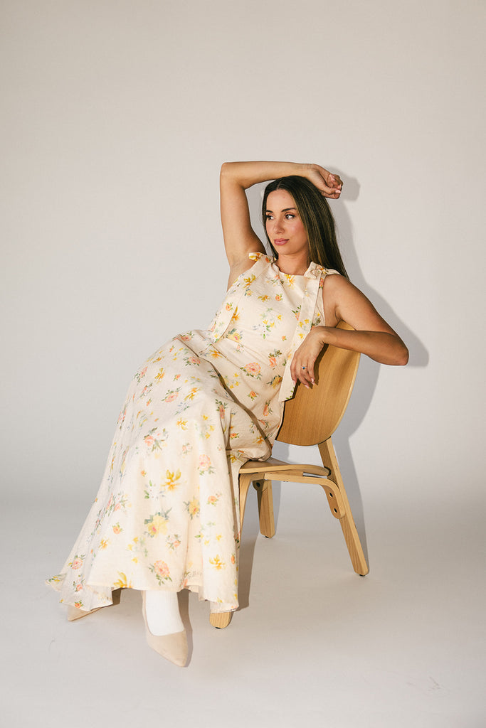 whimsical floral maxi dress