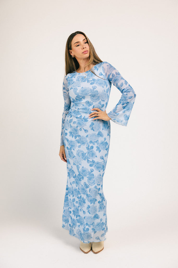 be right there mesh dress // blue *zoco exclusive*