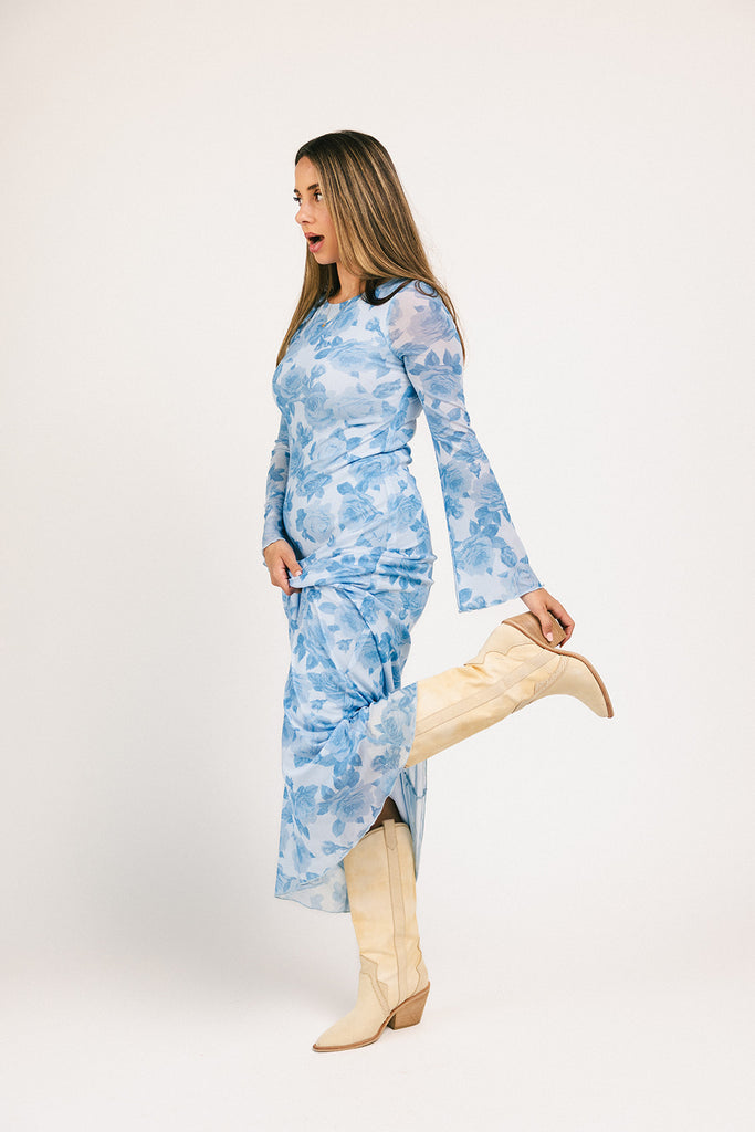 be right there mesh dress // blue *zoco exclusive*