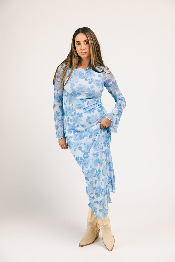 be right there mesh dress // blue *zoco exclusive*