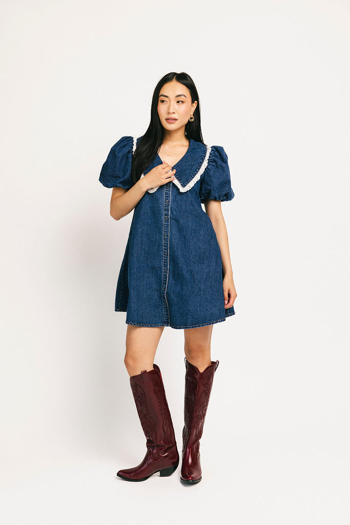 poppy collared dress // denim darling *zoco exclusive*