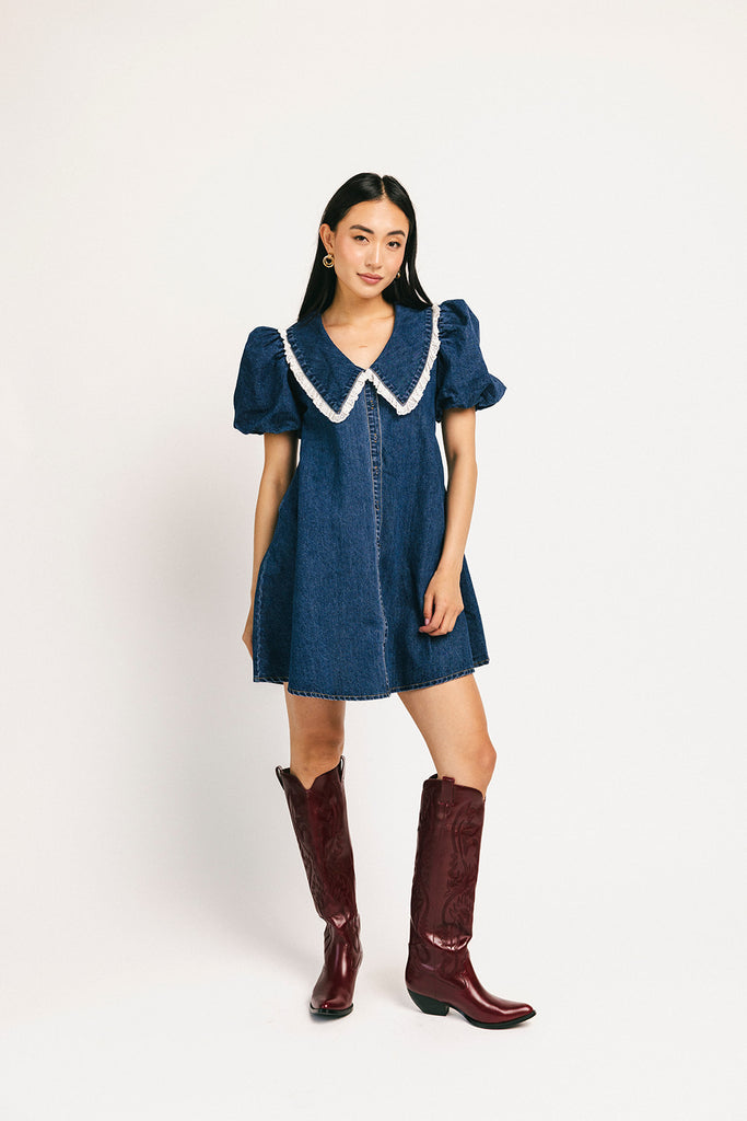 poppy collared dress // denim darling *zoco exclusive*