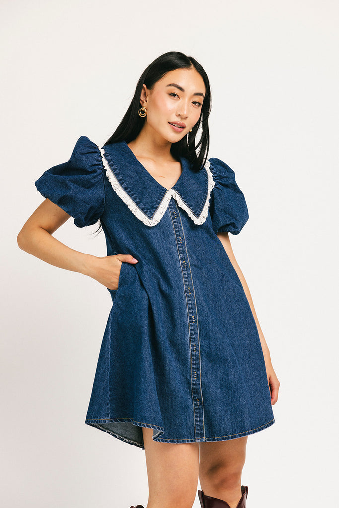 poppy collared dress // denim darling *zoco exclusive*