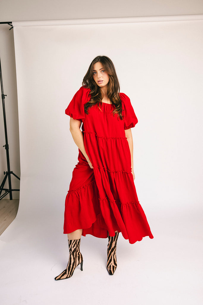 daymaker dress // poppy red *zoco exclusive*