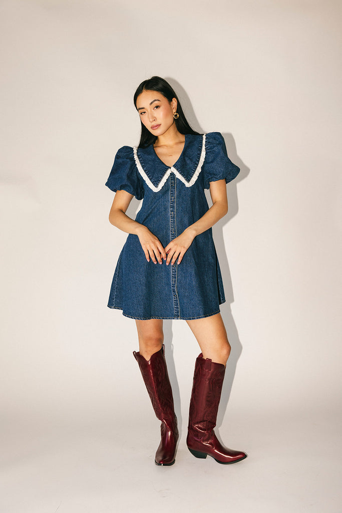 poppy collared dress // denim darling *zoco exclusive*