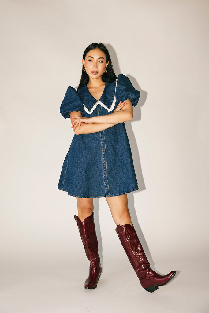 poppy collared dress // denim darling *zoco exclusive*