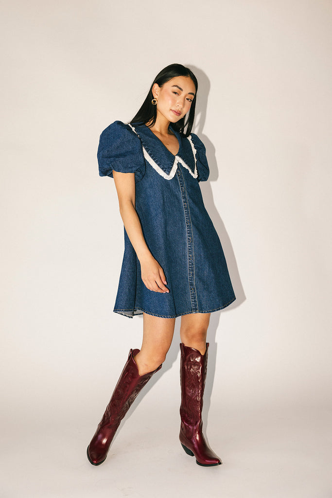 poppy collared dress // denim darling *zoco exclusive*