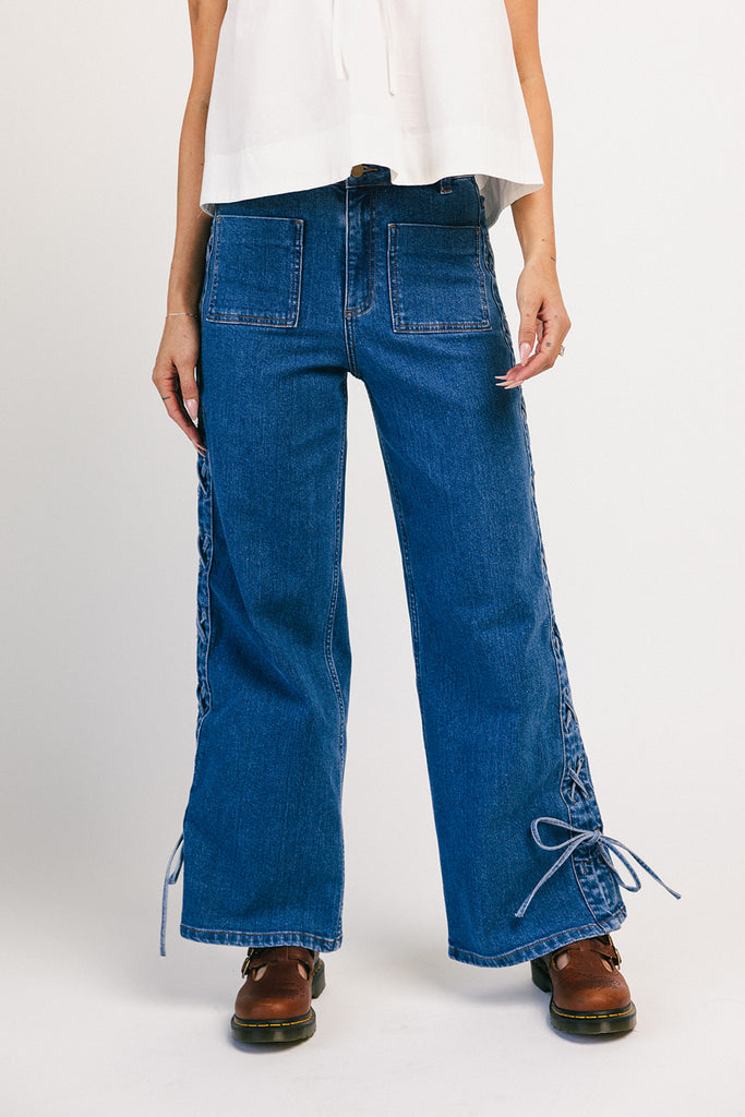 theresa tie denim
