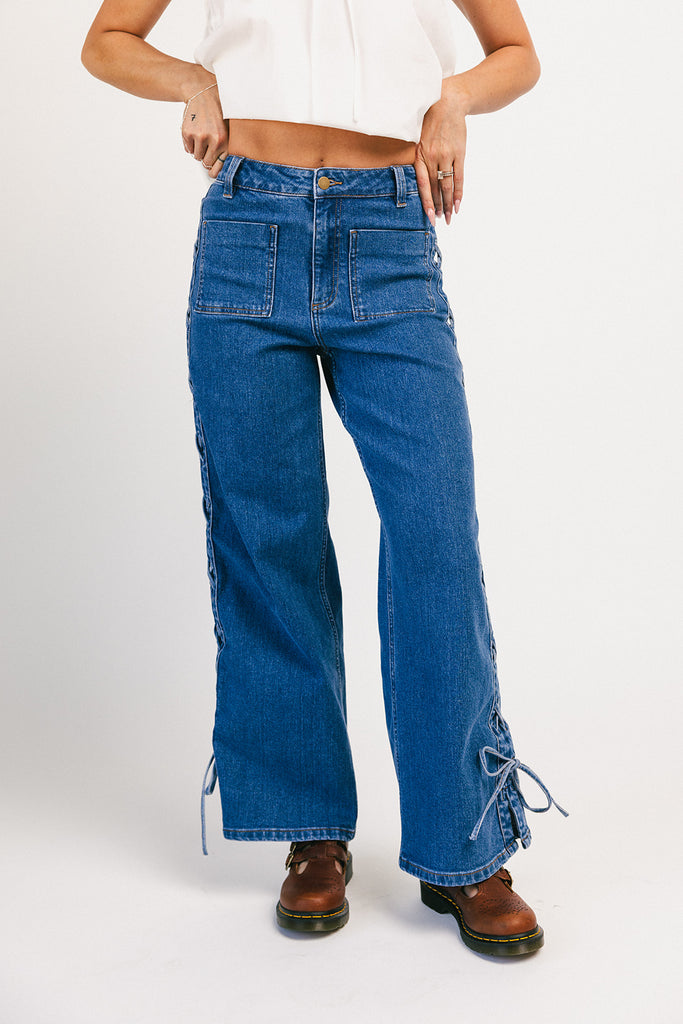 theresa tie denim