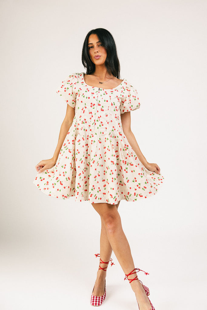 doe zipper mini dress // cherry *zoco exclusive*