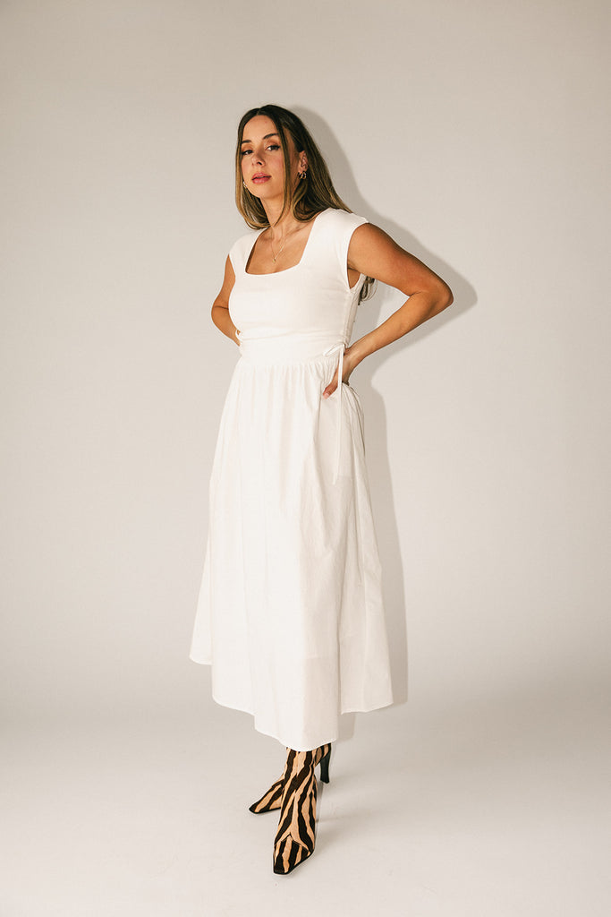 afterglow midi dress // white *restocked*