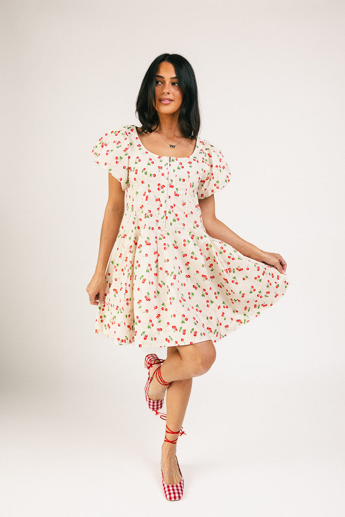 doe zipper mini dress // cherry *zoco exclusive*