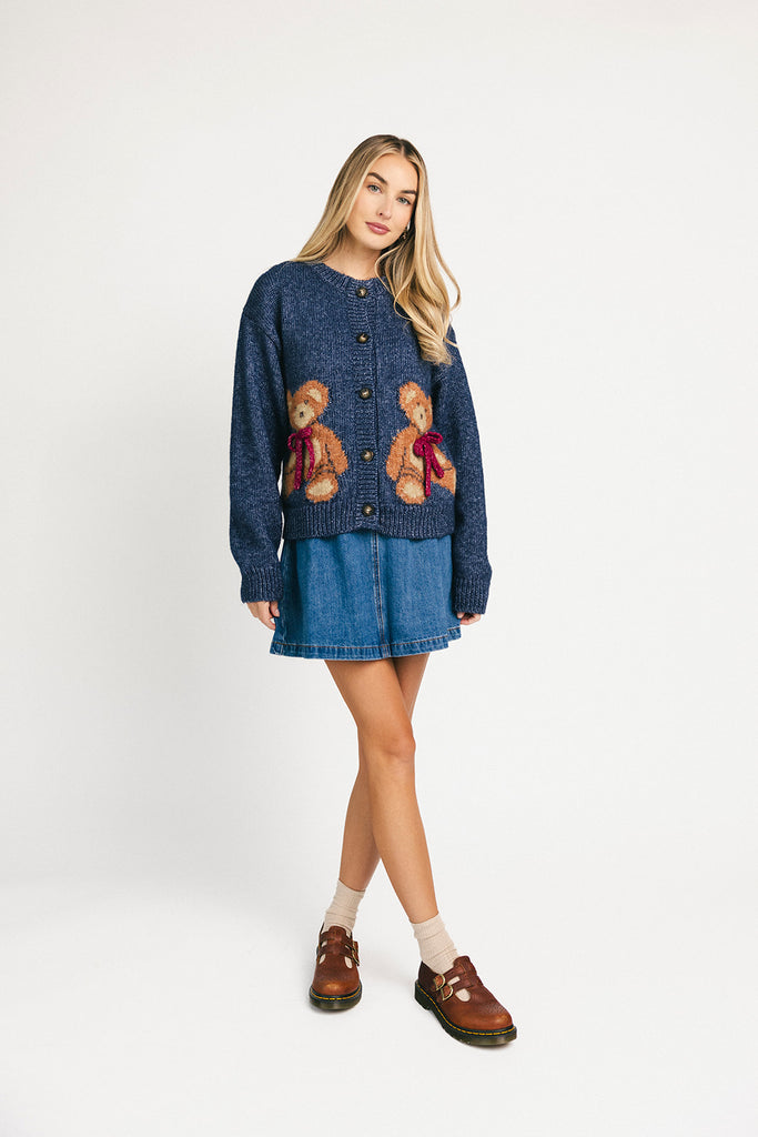 teddy cardigan // navy *restocked*