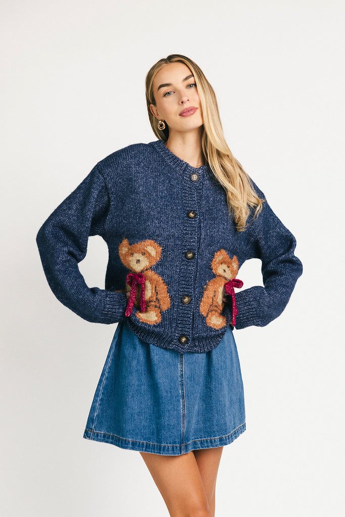 teddy cardigan // navy *restocked*