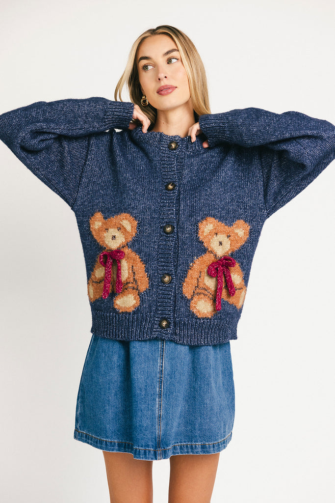 teddy cardigan // navy *restocked*