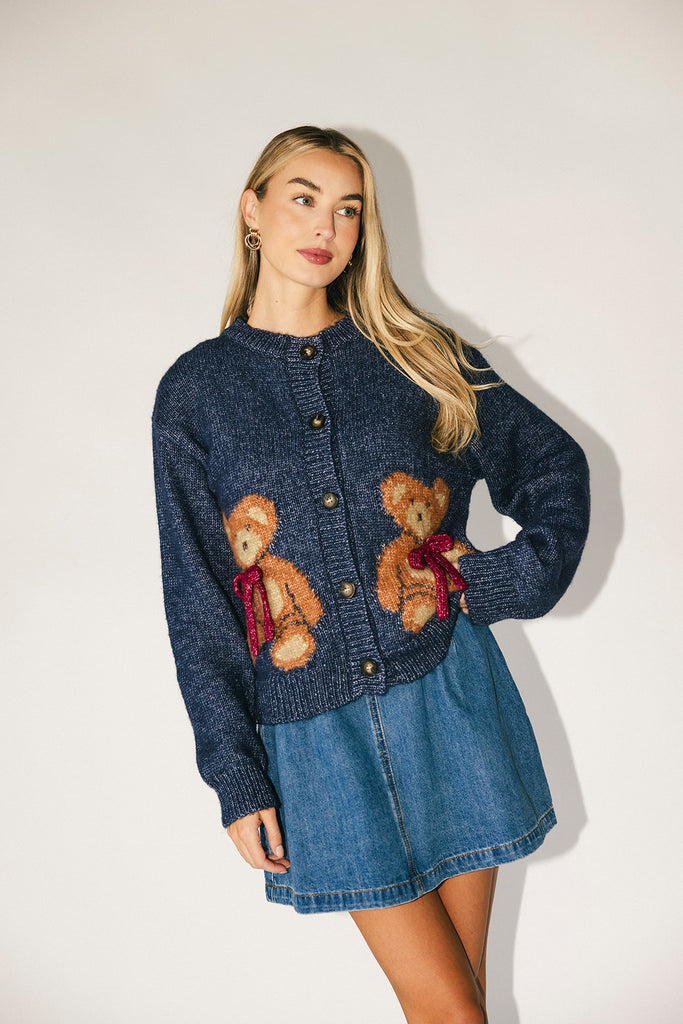 teddy cardigan // navy *restocked*