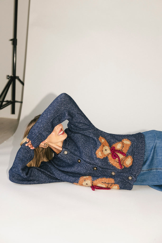 teddy cardigan // navy *restocked*