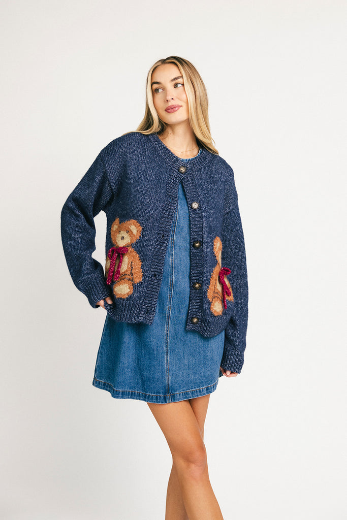 teddy cardigan // navy *restocked*