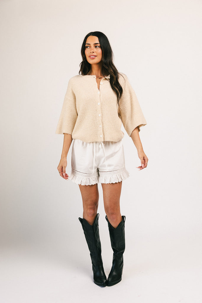 pretty little shorts // white *zoco exclusive*