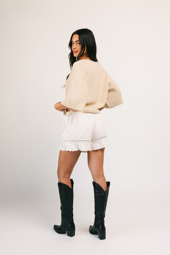 pretty little shorts // white *zoco exclusive*