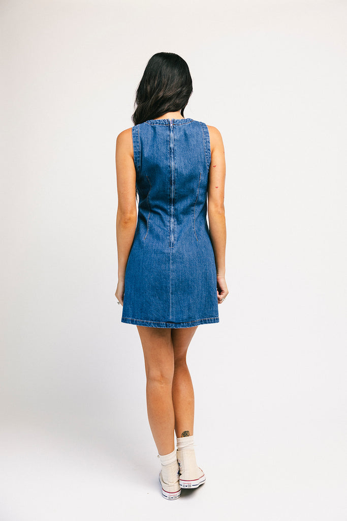 cora denim mini dress *restocked*