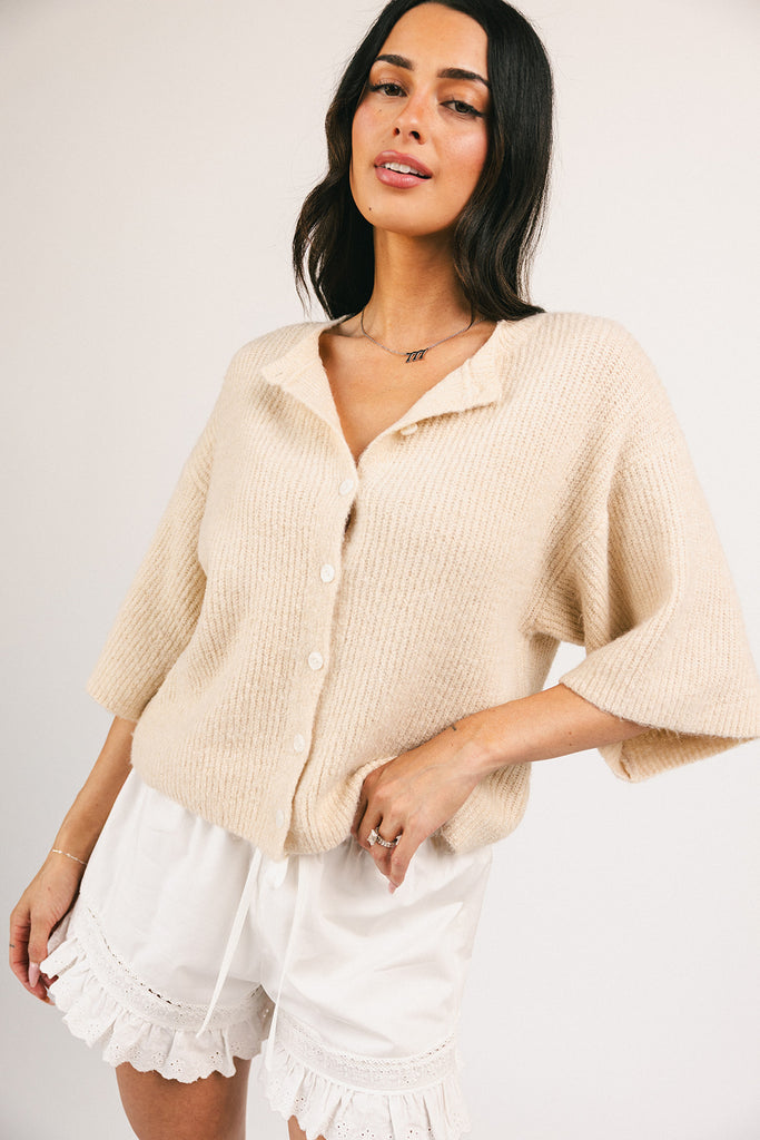 sabrina knit cardigan // cream *zoco exclusive*