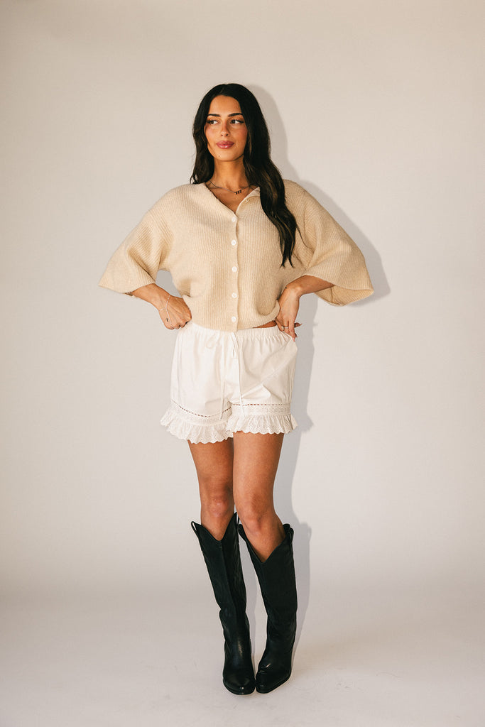 pretty little shorts // white *zoco exclusive*