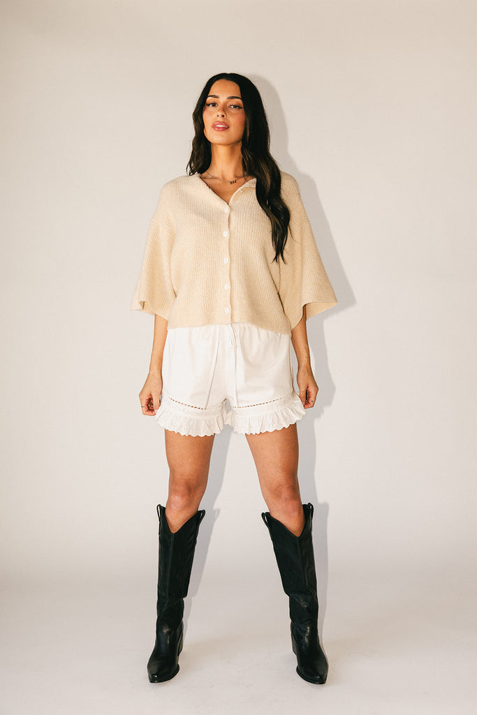 pretty little shorts // white *zoco exclusive*