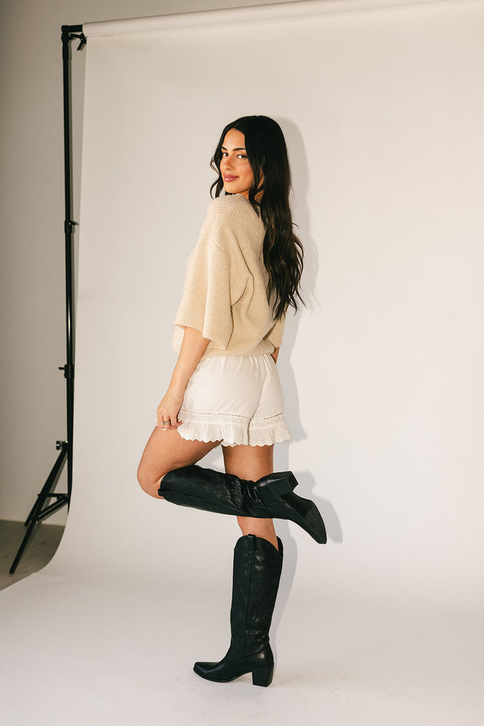 pretty little shorts // white *zoco exclusive*