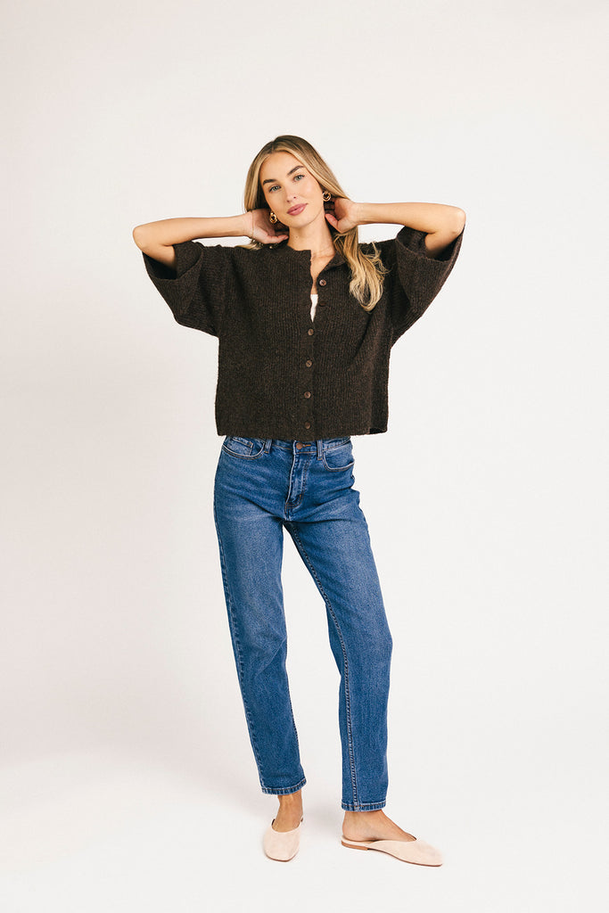 sabrina knit cardigan // chocolate *zoco exclusive*