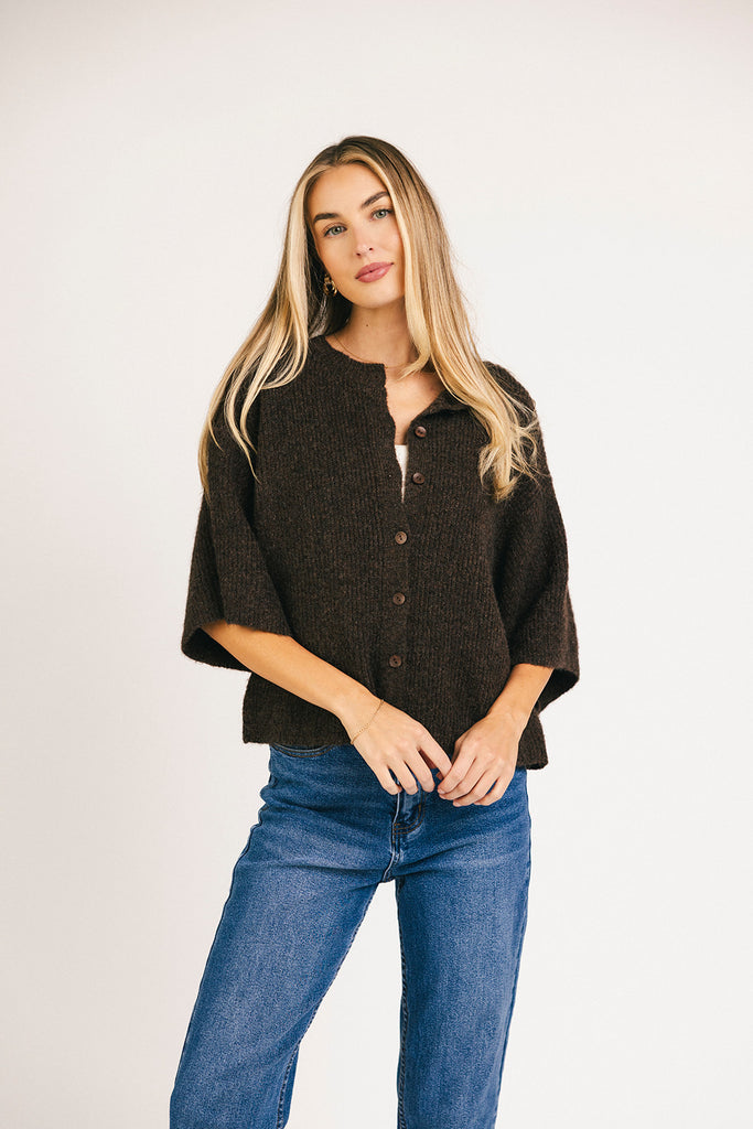 sabrina knit cardigan // chocolate *zoco exclusive*