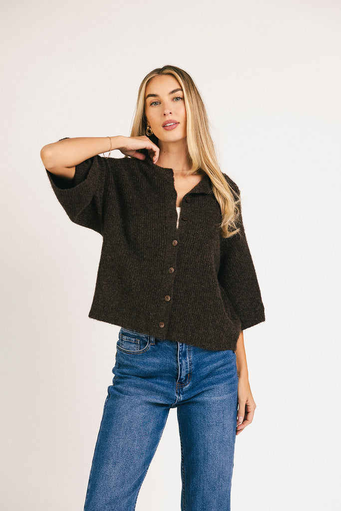sabrina knit cardigan // chocolate *zoco exclusive*
