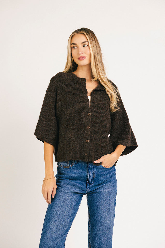 sabrina knit cardigan // chocolate *zoco exclusive*