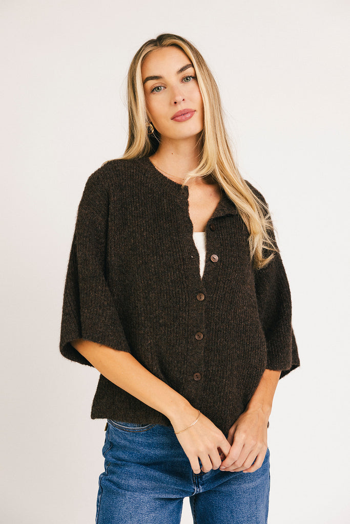 sabrina knit cardigan // chocolate *zoco exclusive*