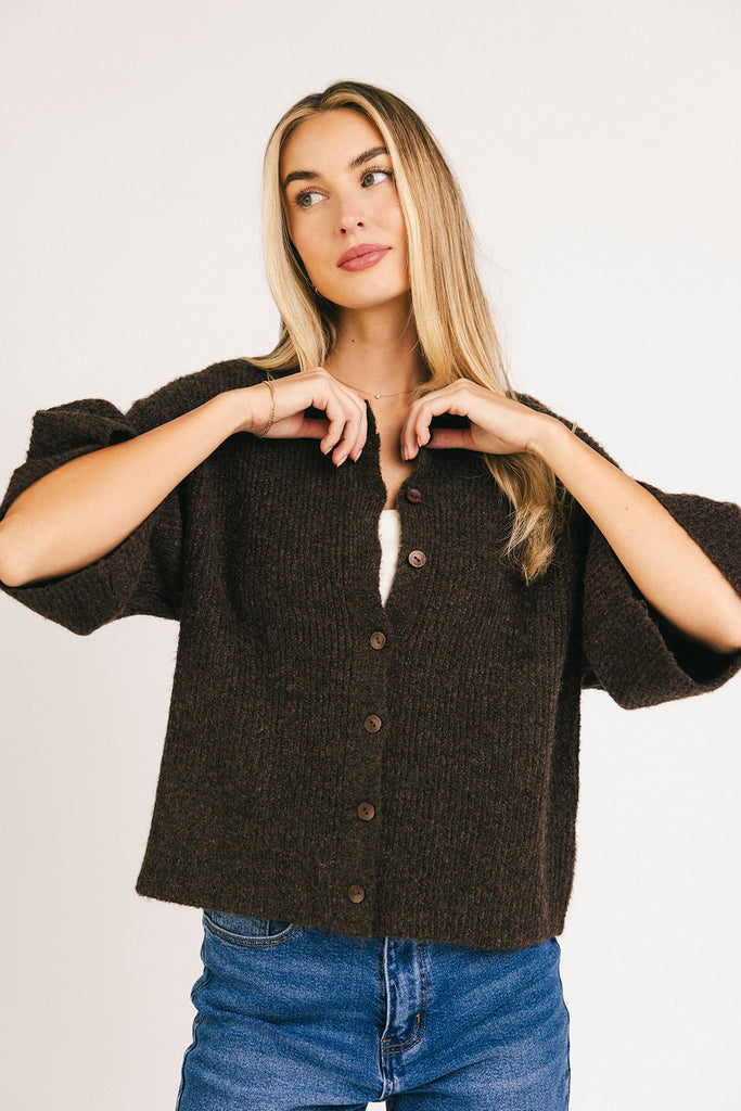 sabrina knit cardigan // chocolate *zoco exclusive*