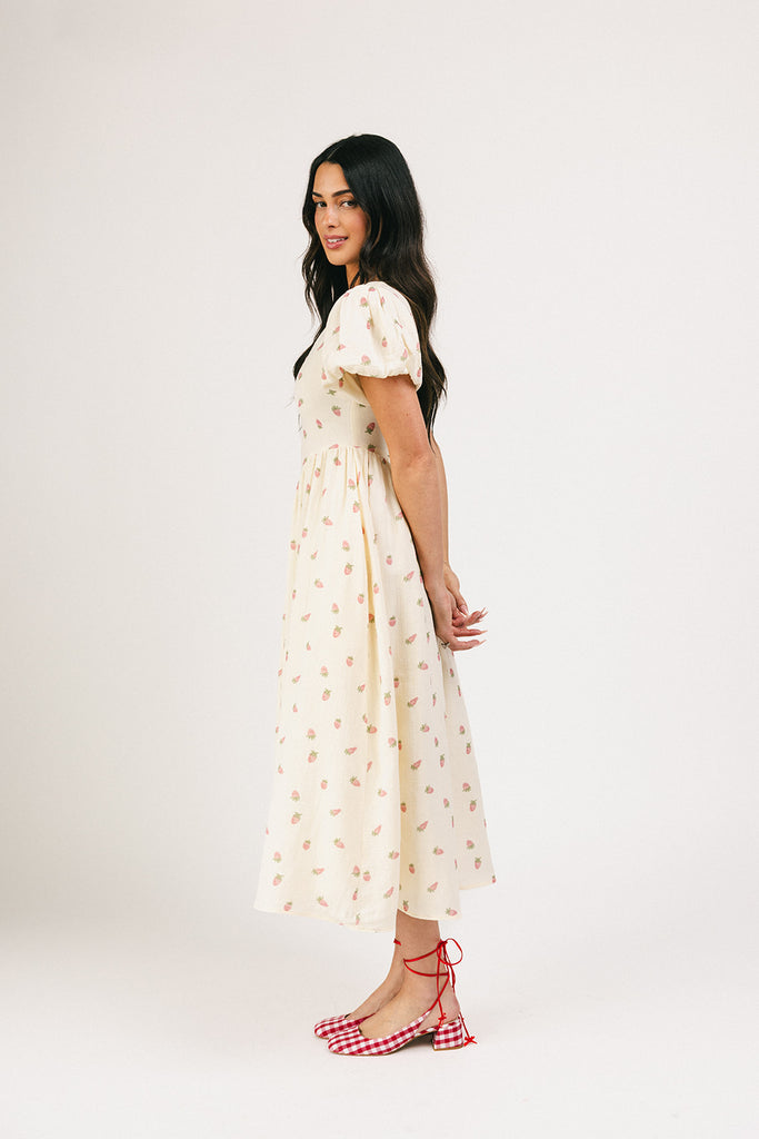 marloe midi dress // strawberry bliss *zoco exclusive*