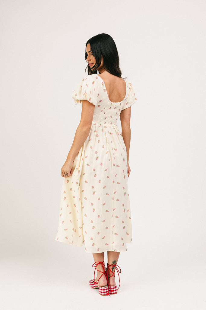 marloe midi dress // strawberry bliss *zoco exclusive*